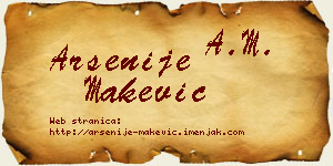 Arsenije Makević vizit kartica